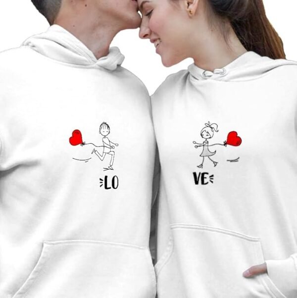 Couple's LO+VE Full Sleeve Hoodie - Image 3
