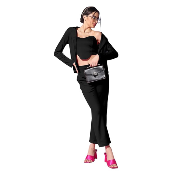 Women's Lycra 3-Piece Co-Ord Set
